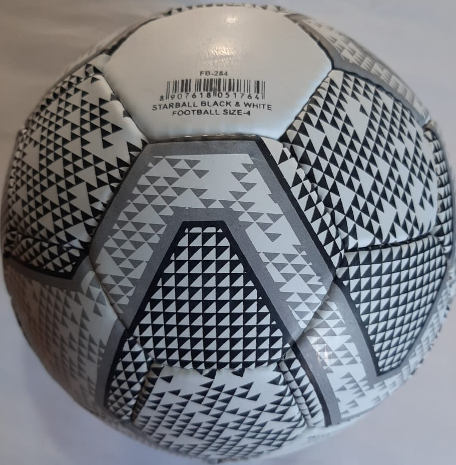pelota de fútbol STARBALL   blanco y negro tamaño 4